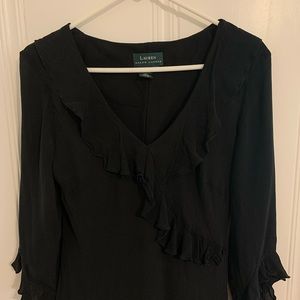 Ralph Lauren Black Silk Dress size 12